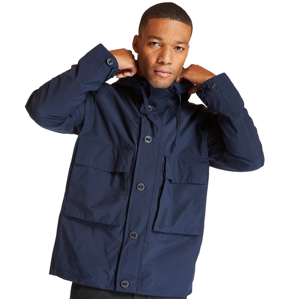 Chaquetas Timberland Argentina Hombre - Ecoriginal Waterproof Worker - Azul Marino - PLASWI-248